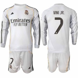 Real Madrid Vinícius Júnior #7 Herr Långärmad Hemmaställ 2025/26 Tröja + Shorts