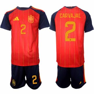 Spanien 2026 VM Hemmaställ Herr Dani Carvajal #2 Kortärmad Fotbollströja + Shorts