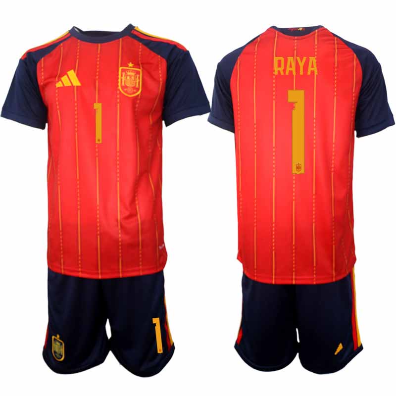 Spanien 2026 VM Hemmaställ Herr David Raya #1 Kortärmad Fotbollströja + Shorts