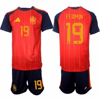 Spanien 2026 VM Hemmaställ Herr Fermin #19 Kortärmad Fotbollströja + Shorts