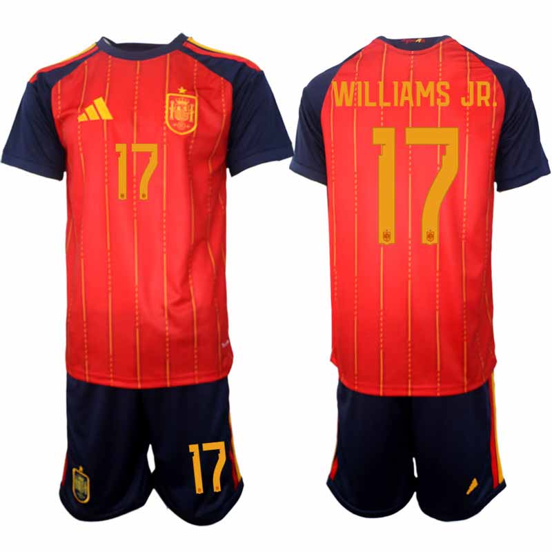 Spanien 2026 VM Hemmaställ Herr Nico Williams #17 Kortärmad Fotbollströja + Shorts