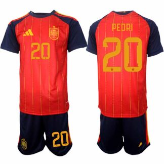Spanien 2026 VM Hemmaställ Herr Pedri #20 Kortärmad Fotbollströja + Shorts