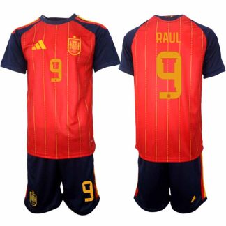 Spanien 2026 VM Hemmaställ Herr Raúl #9 Kortärmad Fotbollströja + Shorts
