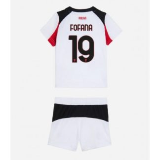 AC Milan 2025/26 Bortatröja Barn Set – Youssouf Fofana #19 Kortärmad Fotbollströja med Shorts