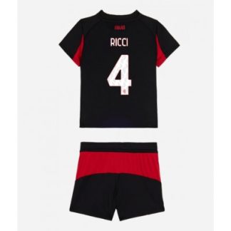 AC Milan 2025/26 Hemmatröja Barn Set – Samuele Ricci #4 Kortärmad Fotbollströja med Shorts