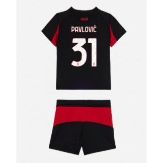 AC Milan 2025/26 Hemmatröja Barn Set – Strahinja Pavlović #31 Kortärmad Fotbollströja med Shorts