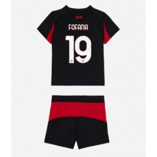 AC Milan 2025/26 Hemmatröja Barn Set – Youssouf Fofana #19 Kortärmad Fotbollströja med Shorts