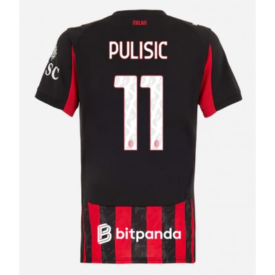 AC Milan 2025/26 Hemmatröja Dam Christian Pulisic #11 Kortärmad Fotbollströja