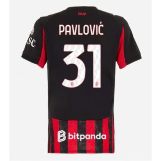 AC Milan 2025/26 Hemmatröja Dam Strahinja Pavlović #31 Kortärmad Fotbollströja