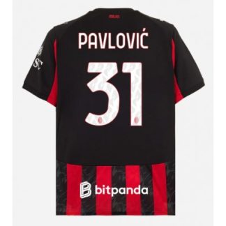 AC Milan 2025/26 Hemmatröja Herr Strahinja Pavlović #31 Kortärmad Fotbollströja