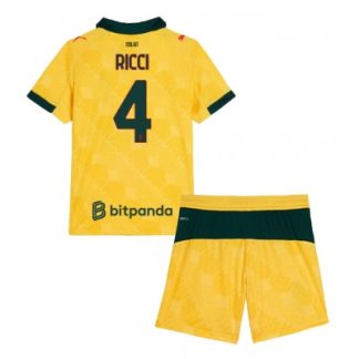 AC Milan 2025/26 Tredjetröja Barn Set – Samuele Ricci #4 Kortärmad Fotbollströja med Shorts