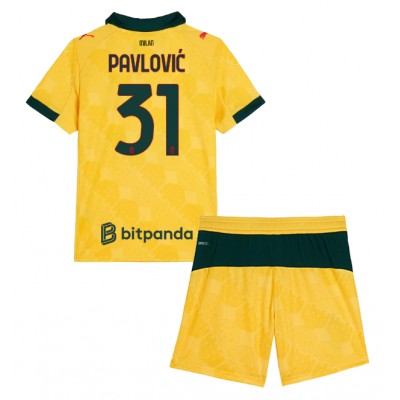 AC Milan 2025/26 Tredjetröja Barn Set – Strahinja Pavlović #31 Kortärmad Fotbollströja med Shorts