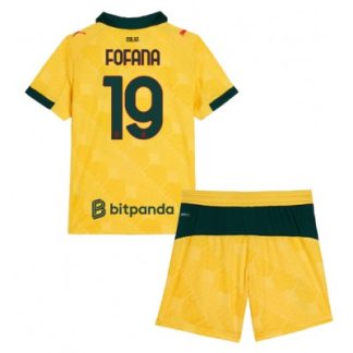 AC Milan 2025/26 Tredjetröja Barn Set – Youssouf Fofana #19 Kortärmad Fotbollströja med Shorts