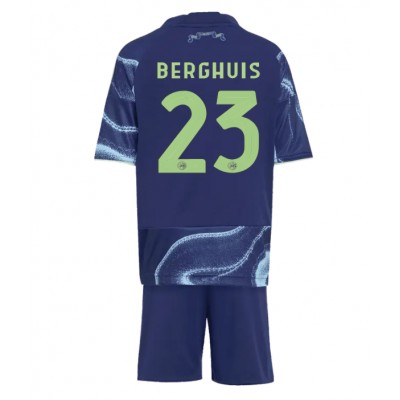 Ajax 2025/26 Bortatröja Barn Set – Steven Berghuis #23 Kortärmad Fotbollströja med Shorts