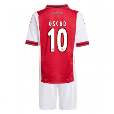 Ajax 2025/26 Hemmatröja Barn Set – Oscar Gloukh #10 Kortärmad Fotbollströja med Shorts