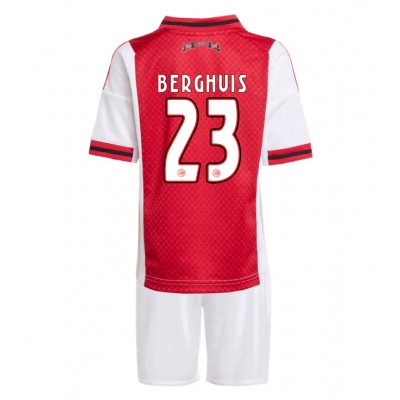 Ajax 2025/26 Hemmatröja Barn Set – Steven Berghuis #23 Kortärmad Fotbollströja med Shorts