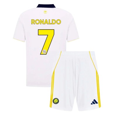 Al-Nassr 2025/26 Tredjetröja Barn Set – Cristiano Ronaldo #7 Kortärmad Fotbollströja med Shorts