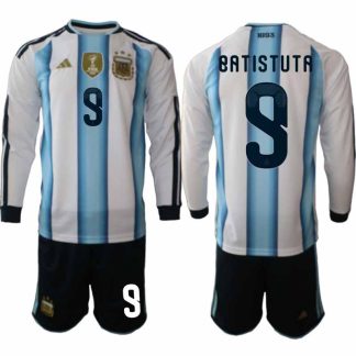 Argentina VM 2026 Hemmaställ Herr Gabriel Batistuta #9 Långärmad Fotbollströja + Shorts