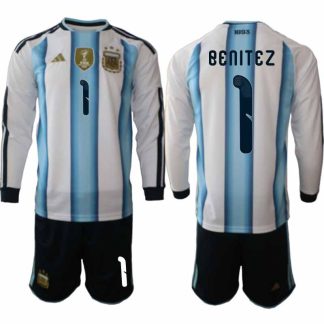 Argentina VM 2026 Hemmaställ Herr Walter Benítez #1 Långärmad Fotbollströja + Shorts
