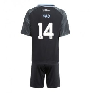 Aston Villa 2025/26 Bortatröja Barn Set – Pau Torres #14 Kortärmad Fotbollströja med Shorts