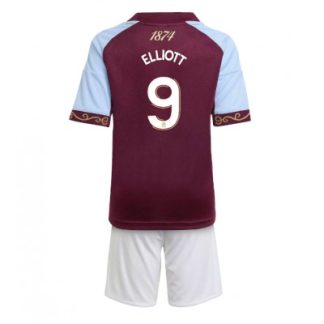 Aston Villa 2025/26 Hemmatröja Barn Set – Harvey Elliott #9 Kortärmad Fotbollströja med Shorts