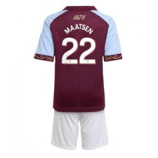 Aston Villa 2025/26 Hemmatröja Barn Set – Ian Maatsen #22 Kortärmad Fotbollströja med Shorts