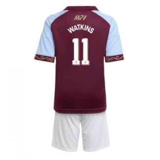 Aston Villa 2025/26 Hemmatröja Barn Set – Ollie Watkins #11 Kortärmad Fotbollströja med Shorts
