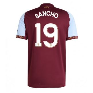 Aston Villa 2025/26 Hemmatröja Herr Jadon Sancho #19 Kortärmad Fotbollströja