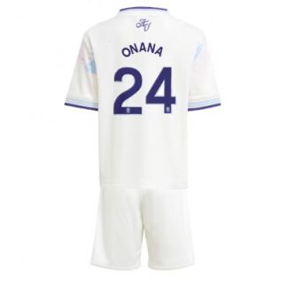 Aston Villa 2025/26 Tredjetröja Barn Set – Amadou Onana #24 Kortärmad Fotbollströja med Shorts