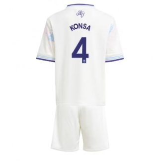 Aston Villa 2025/26 Tredjetröja Barn Set – Ezri Konsa #4 Kortärmad Fotbollströja med Shorts