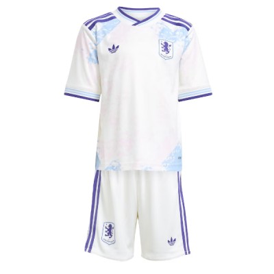 Aston Villa Barn Tredjeställ 2025/26 Kortärmad Fotbollströja med Shorts