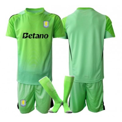 Aston Villa Målvaktsställ Barn 2025/26 Borta Grön Kortärmad med Shorts