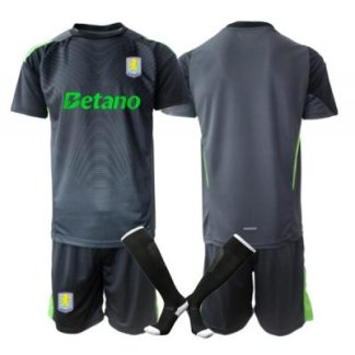 Aston Villa Målvaktsställ Barn 2025/26 Hemma Svart Kortärmad med Shorts