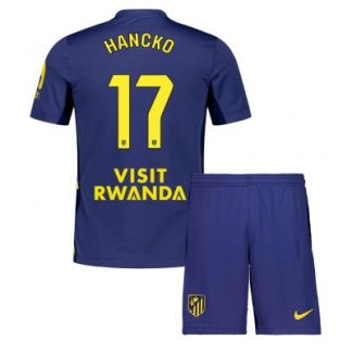 Atlético Madrid Bortaställ 2025/26 Barn Dávid Hancko #17 Kortärmad Fotbollströja + Shorts