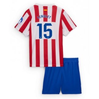 Atlético Madrid Hemmaställ 2025/26 Barn Clément Lenglet #15 Kortärmad Fotbollströja + Shorts