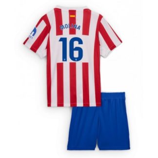 Atlético Madrid Hemmaställ 2025/26 Barn Nahuel Molina #16 Kortärmad Fotbollströja + Shorts