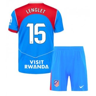 Atlético Madrid Tredjeställ 2025/26 Barn Clément Lenglet #15 Kortärmad Fotbollströja + Shorts