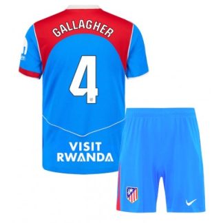 Atlético Madrid Tredjeställ 2025/26 Barn Conor Gallagher #4 Kortärmad Fotbollströja + Shorts
