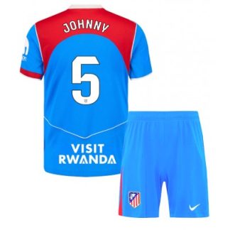 Atlético Madrid Tredjeställ 2025/26 Barn Johnny Cardoso #5 Kortärmad Fotbollströja + Shorts