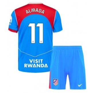 Atlético Madrid Tredjeställ 2025/26 Barn Thiago Almada #11 Kortärmad Fotbollströja + Shorts