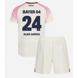 Bayer 04 Leverkusen Bortatröja 2025–26 Barn Set – Aleix Garcia #24 Kortärmad Fotbollströja med Shorts