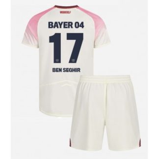 Bayer 04 Leverkusen Bortatröja 2025–26 Barn Set – Eliesse Ben Seghir #17 Kortärmad Fotbollströja med Shorts