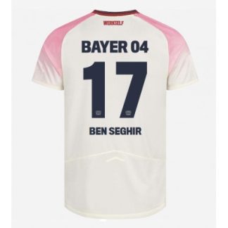 Bayer 04 Leverkusen Bortatröja 2025–26 Herr Eliesse Ben Seghir #17 Kortärmad Fotbollströja