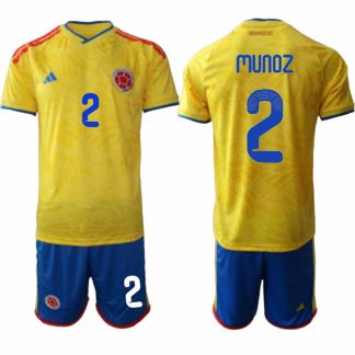 Colombia VM 2026 Hemmaställ Herr Daniel Munoz #2 Fotbollströja Kortärmad + Shorts