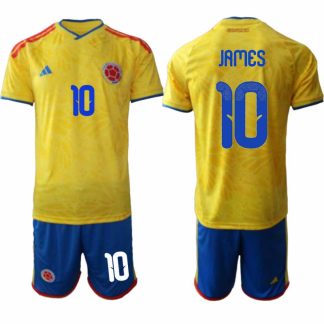 Colombia VM 2026 Hemmaställ Herr James Rodríguez #10 Fotbollströja Kortärmad + Shorts