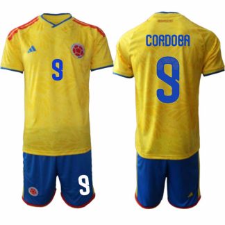 Colombia VM 2026 Hemmaställ Herr Jhon Córdoba #9 Fotbollströja Kortärmad + Shorts