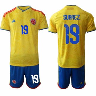 Colombia VM 2026 Hemmaställ Herr Luis Suárez #19 Fotbollströja Kortärmad + Shorts