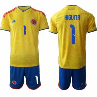 Colombia VM 2026 Hemmaställ Herr René Higuita #1 Fotbollströja Kortärmad + Shorts