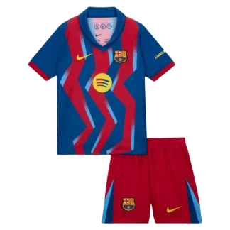FC Barcelona Fjärdetröja 2025–26 Barn Set Kortärmad Fotbollströja med Shorts