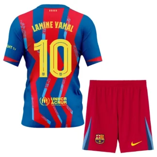 FC Barcelona Fjärdetröja 2025–26 Barn Set – Lamine Yamal #10 Kortärmad Fotbollströja med Shorts